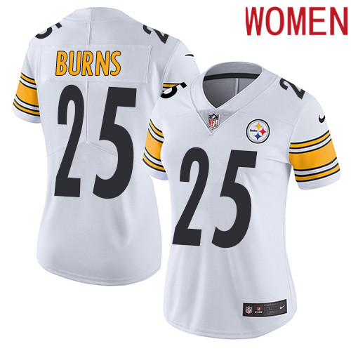 2019 Women Pittsburgh Steelers 25 Burns white Nike Vapor Untouchable Limited NFL Jersey